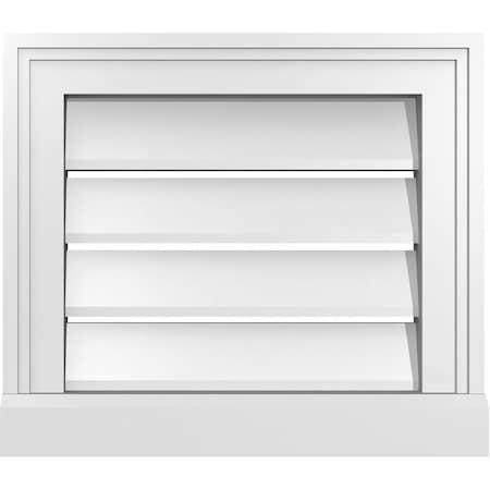 Ekena Millwork Vertical Surface Mount PVC Gable Vent: Functional, w/ 2"W x 2"P Brickmould Sill Frame, 16"W x 14"H GVPVE16X1403SF